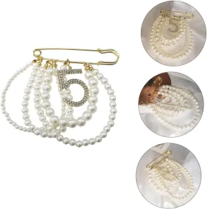 Gatuida Elegant Assorted Brooches Pearl and Tassel Design Alloy Material for Women's Occasions