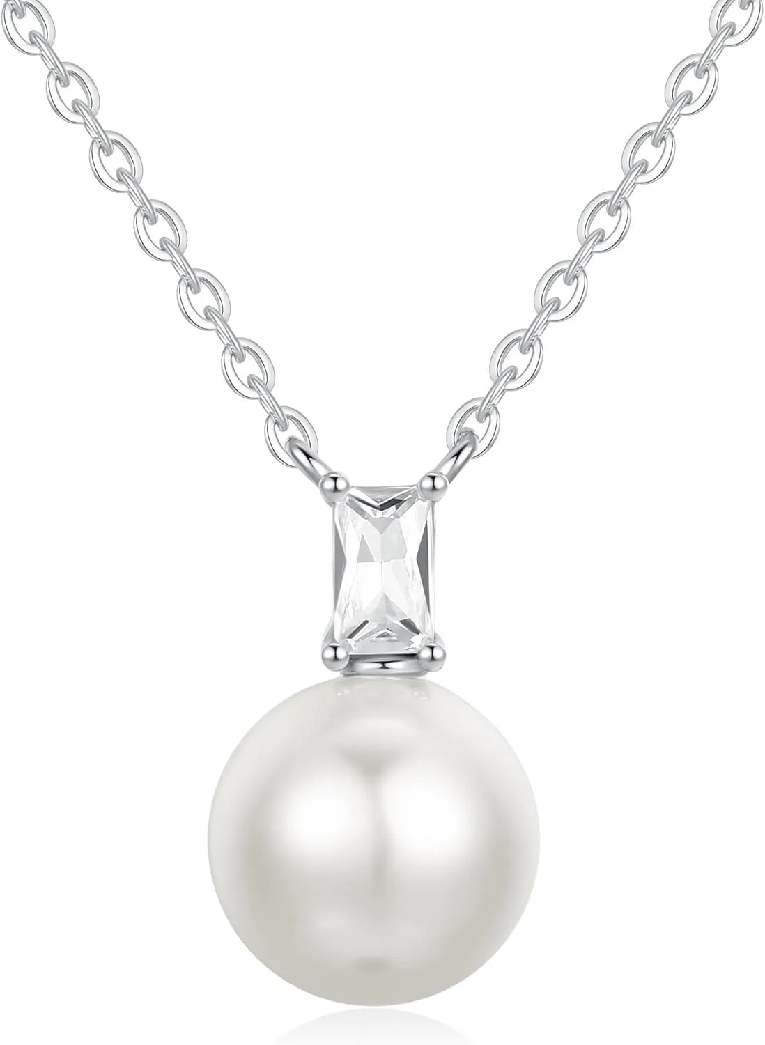 GAVU 925 Sterling Silver Imitation Pearl Necklace for Women, Gold/Silver Necklace for Women