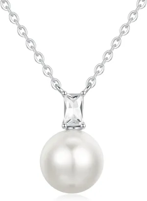 GAVU 925 Sterling Silver Imitation Pearl Necklace for Women, Gold/Silver Necklace for Women