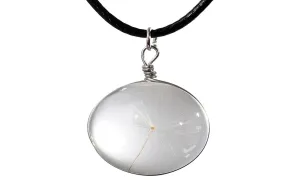 Glass Ball Plant Flower Crystal Pendant Necklace