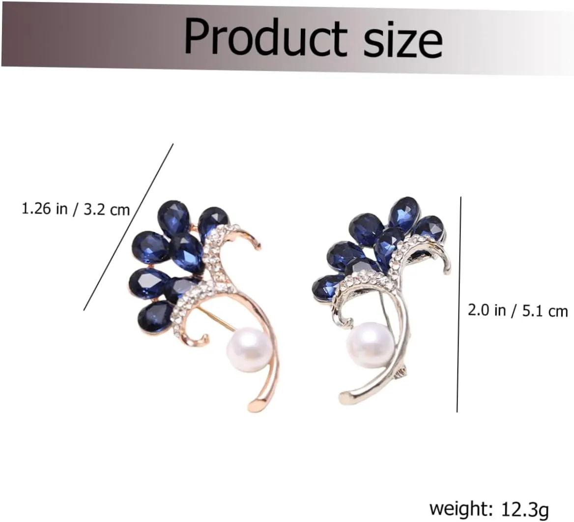 Glass Brooch Pearl Brooch Boutonniere Pin Miss Corsage Jewelry Brooches Blue Crystal Brooch Flower Petal