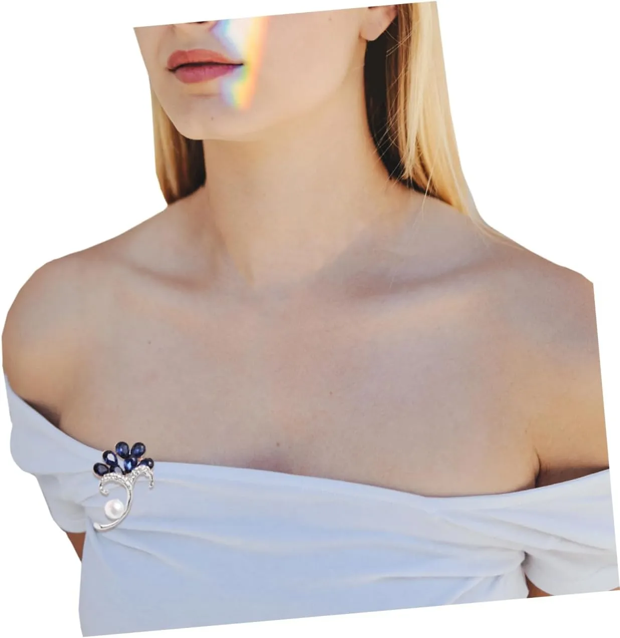 Glass Brooch Pearl Brooch Boutonniere Pin Miss Corsage Jewelry Brooches Blue Crystal Brooch Flower Petal