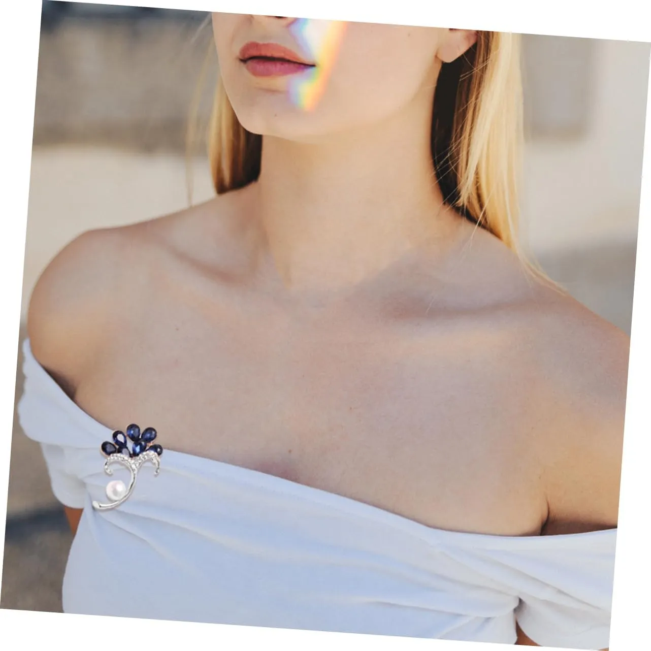 Glass Brooch Pearl Brooch Boutonniere Pin Miss Corsage Jewelry Brooches Blue Crystal Brooch Flower Petal