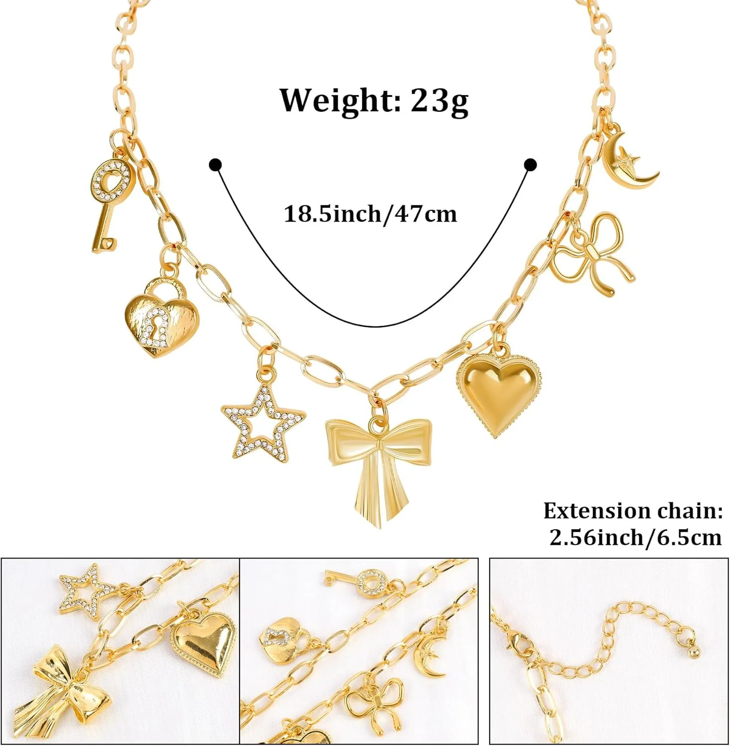 Gold Butterfly Necklace for Women, Dainty Color Cubic Zircon Stereo Butterfly Pendant Necklace