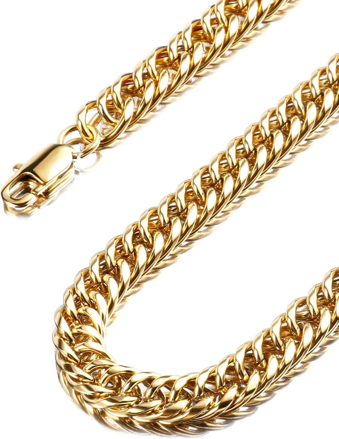 Gold Cuban Link Chain for Women Men, 9mm 18K Gold Plated Chunky Cuban Curb Link Chain Choker Necklace