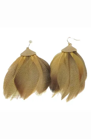 Gold Feather Earring
