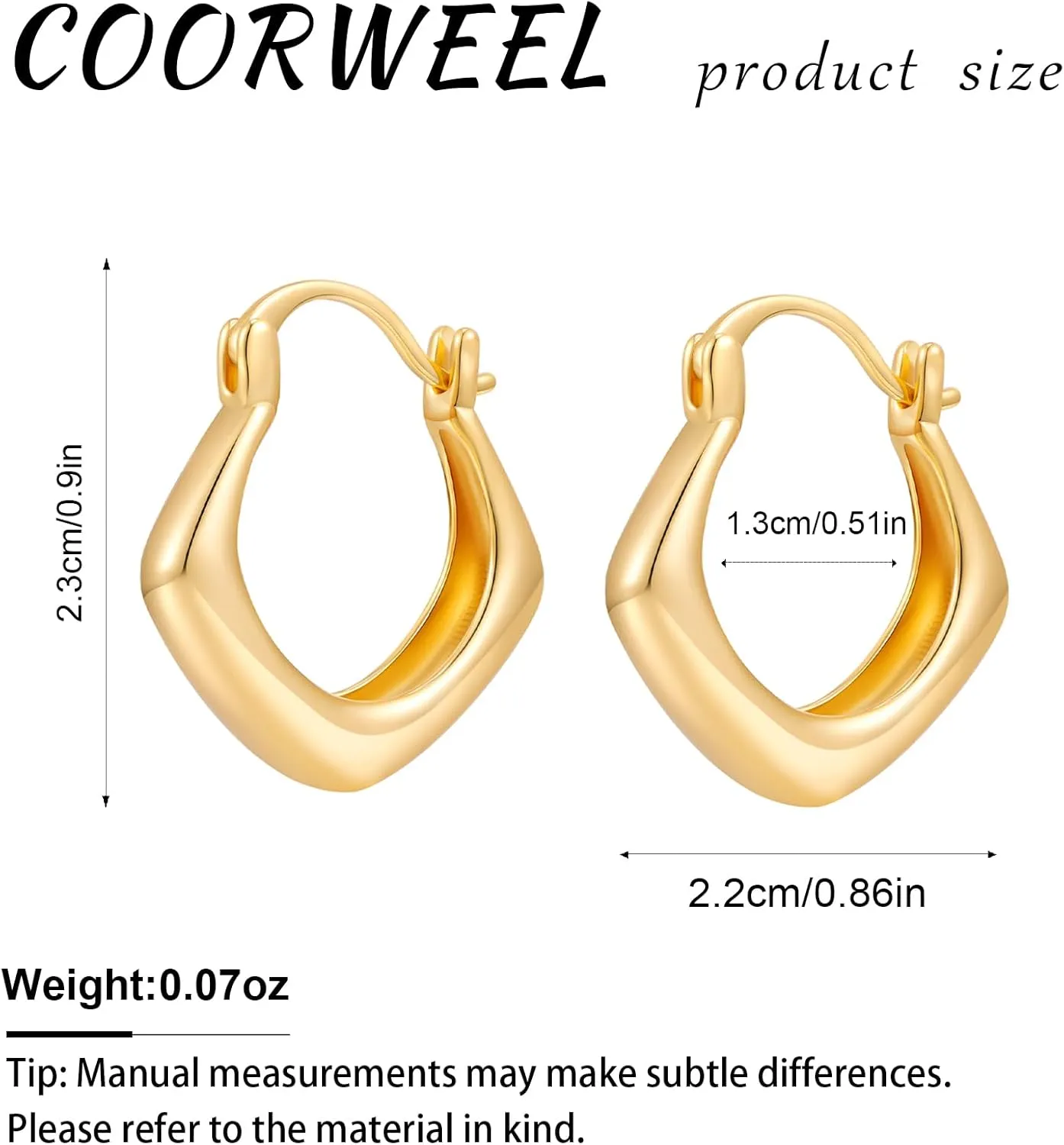 Gold Huggie Hoop Earrings for Women Everyday Fashion Jewelry