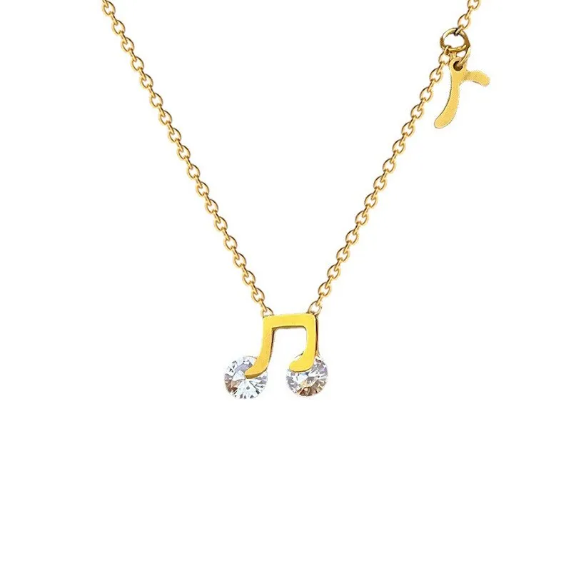 Gold Plated Jumping Notes Pendant Neckalce For Women