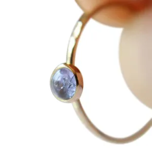 Gold Tanzanite Ring, Tanzanite Gemstone Stacking Ring, Slim Ring Or Engagement Ring Tanzanite Jewelry, Purple Gemstone Stacker