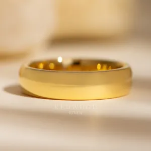 Gold Tungsten Ring, Polished Finish - 6MM