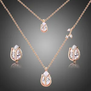 Golden Lotus Fashionable Jewelry Set for Women