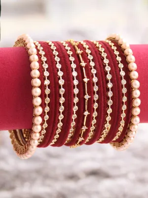 Golden Red Bollywood Celebrity Inspired Bangles Chura Set, Golden Red Pearl Bangles, Bollywood Chura, Kundan Chooda Set Celebrity Inspired Bridal Jewelry, Pakis Pearl Bangles Set, Indian Kundan Chura, Bollywood Pearl Bangles, Bangles Set,