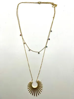 Goldglam 14k Gold Plated Sun Necklace