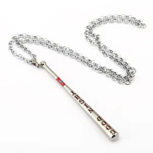 Good Night Baseball Bat Pendant Necklace For Women