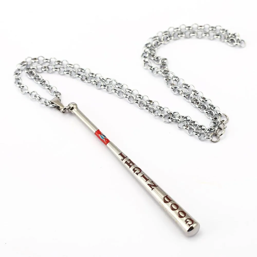 Good Night Baseball Bat Pendant Necklace For Women