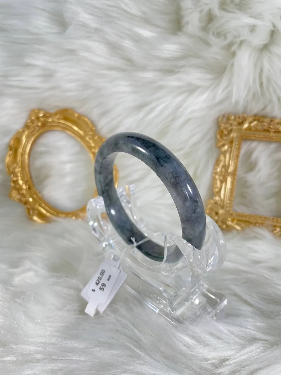 Grade A Natural Jade Bangle with certificate #36344
