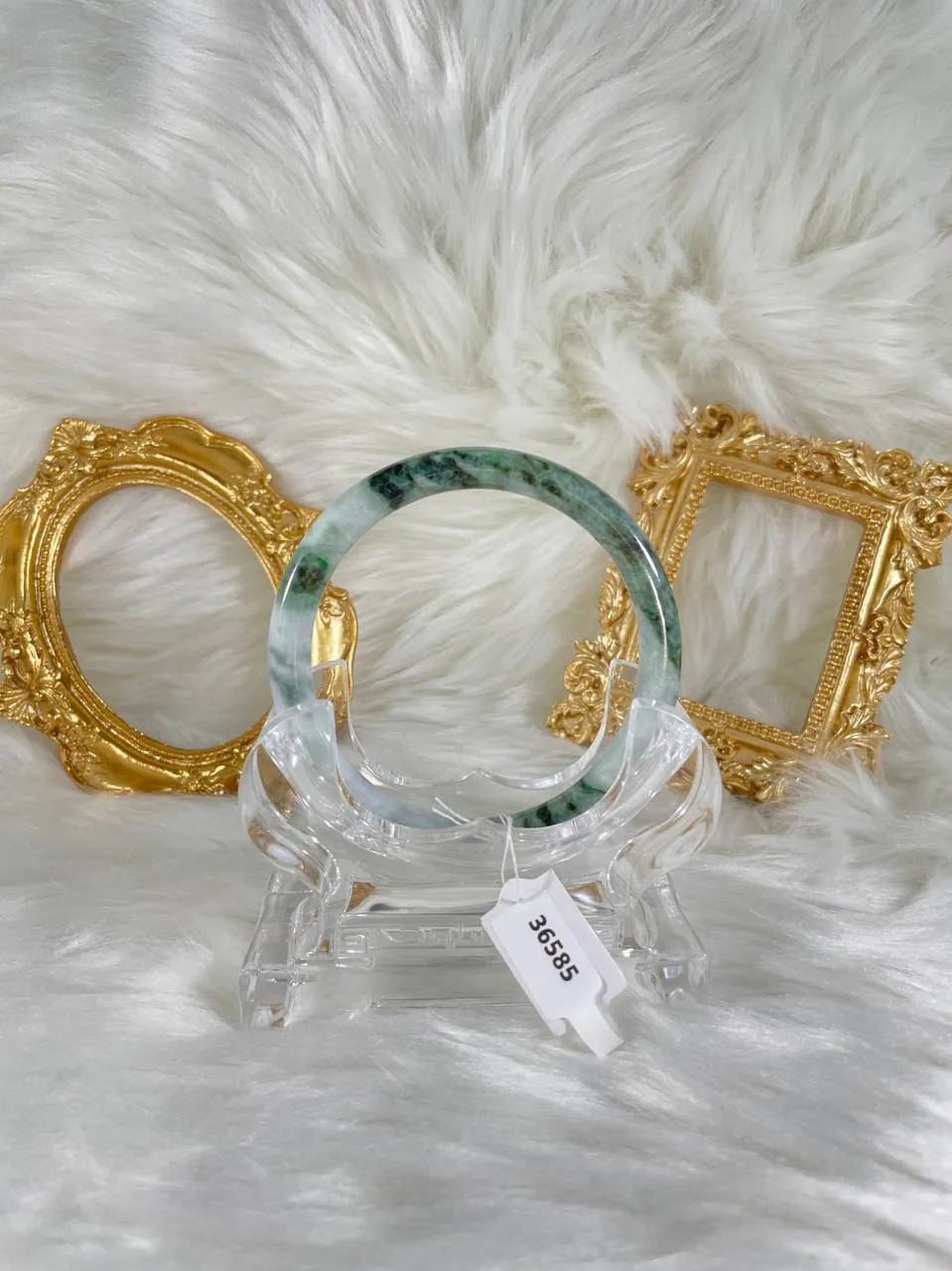 Grade A Natural Jade Bangle with certificate #36585