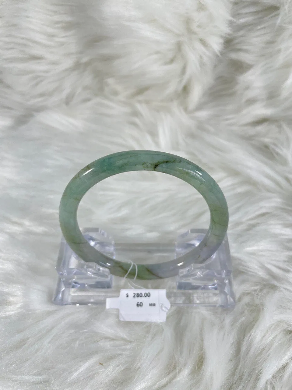 Grade A Natural Jade Bangle with certificate #37130
