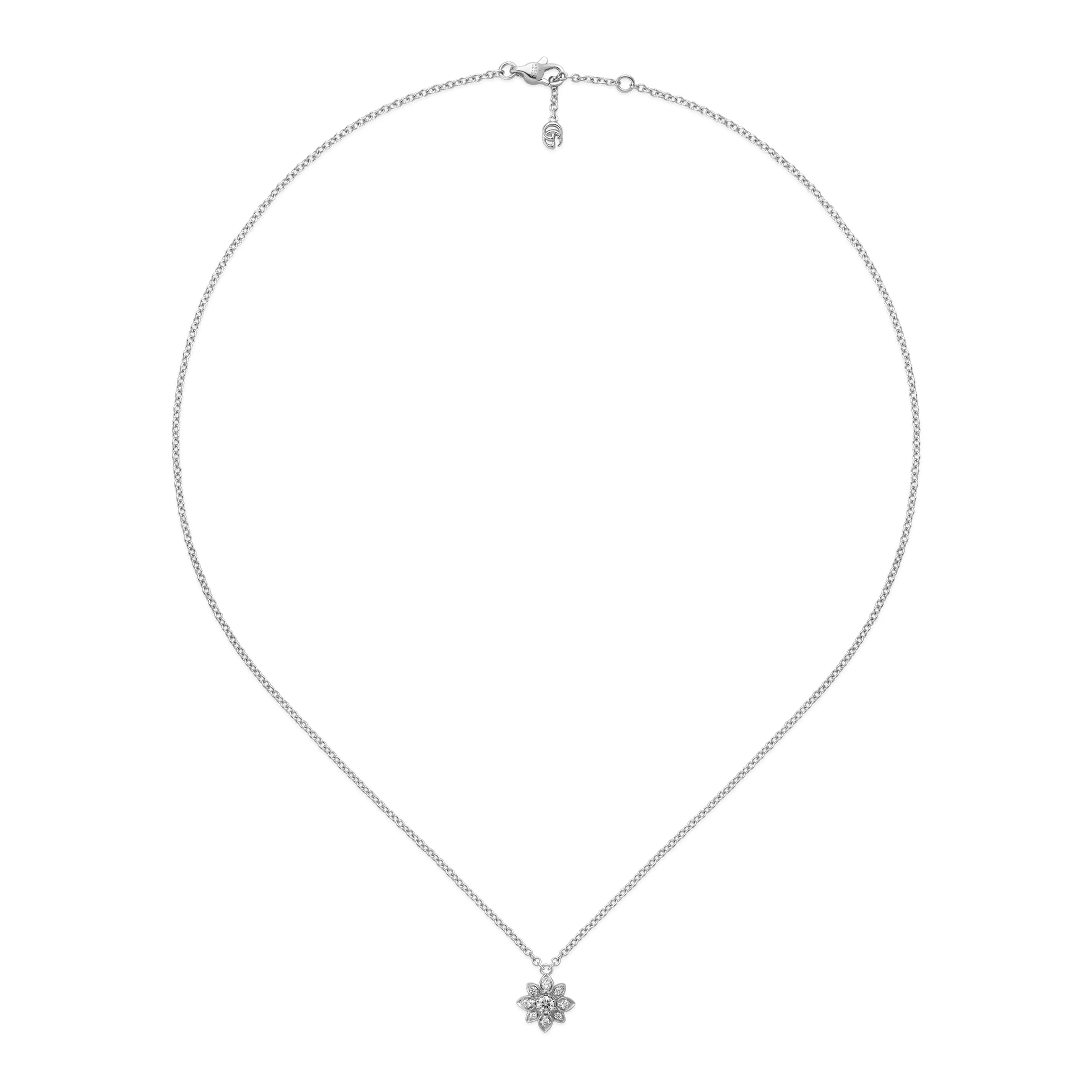 Gucci Flora 18ct White Gold Diamond Chain Necklace