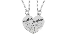 Hand Stamped Mother Daughter Charm Choker Necklace