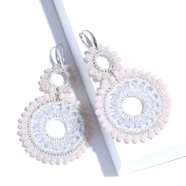 Handmade Boho Beaded Drop Earrings