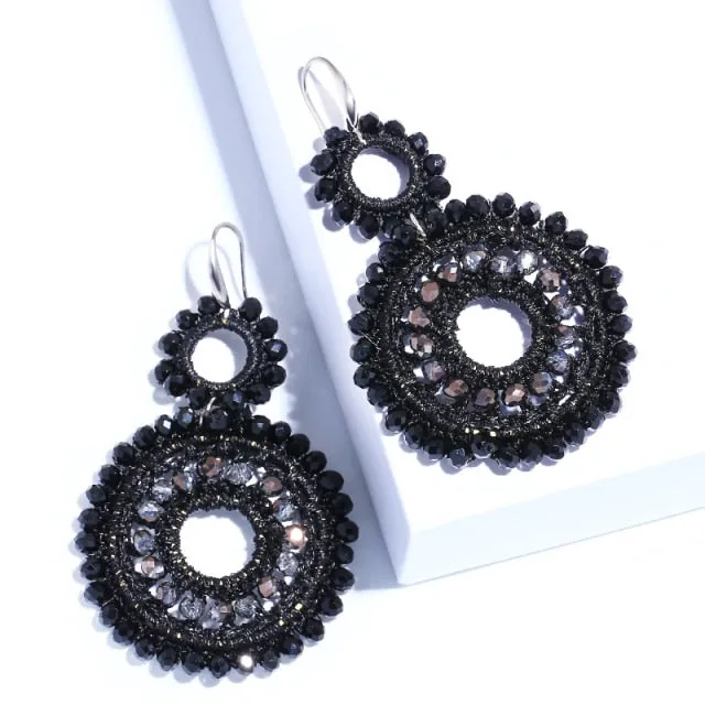 Handmade Boho Beaded Drop Earrings