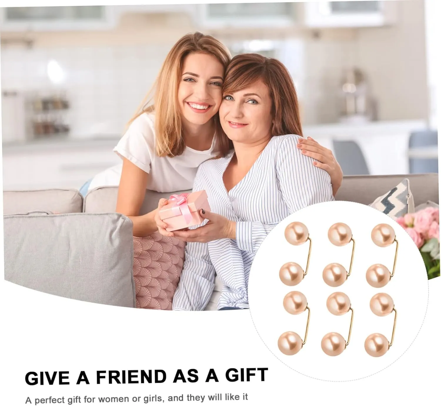 Homoyoyo Button Nails Rhinestone Sweater Shawl Clips Large Hoop Earrings for Women Hoops Pin Dangling Bracelets
