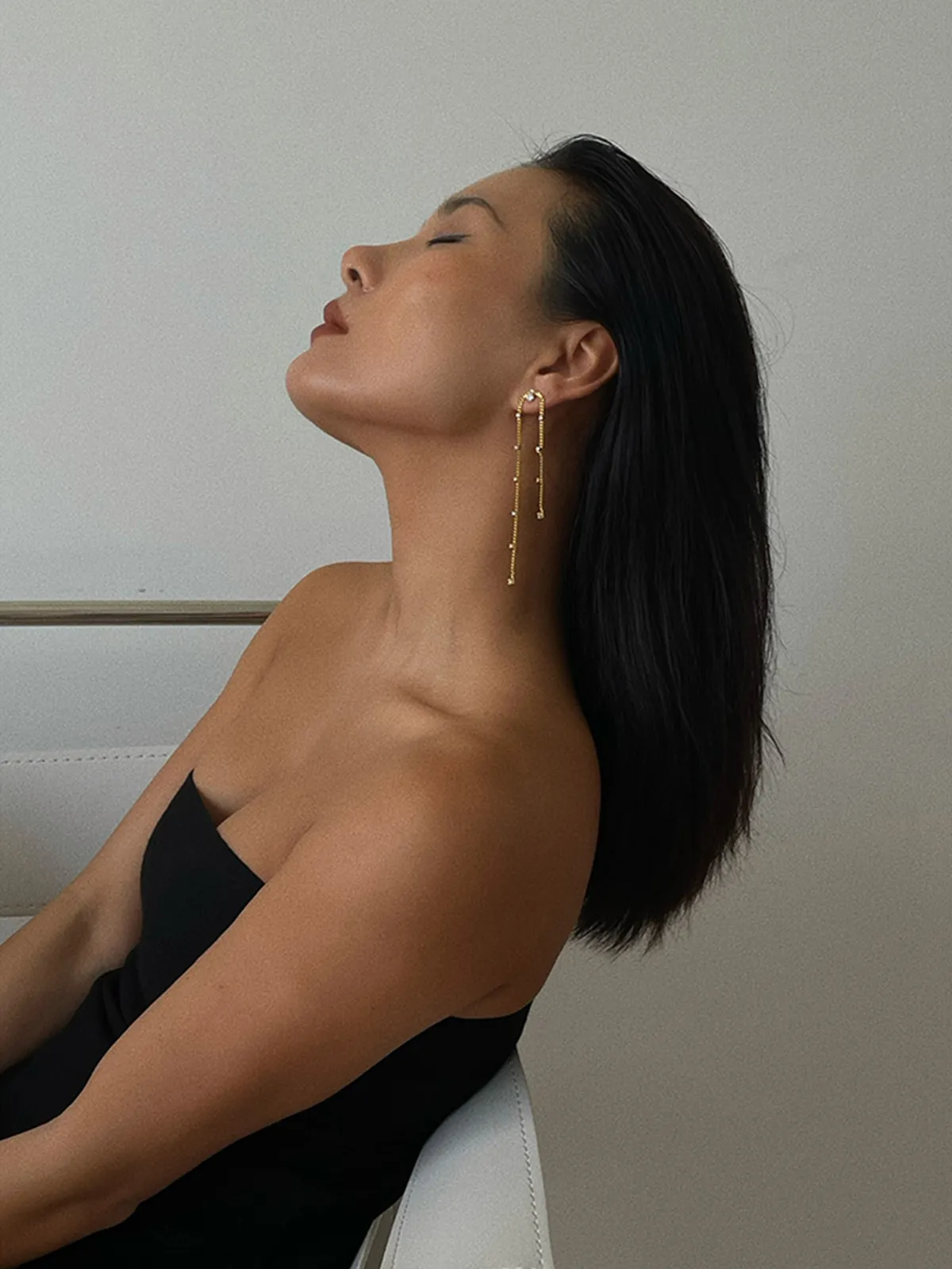 Hot Fashionable Long Dangling Zircon Earrings