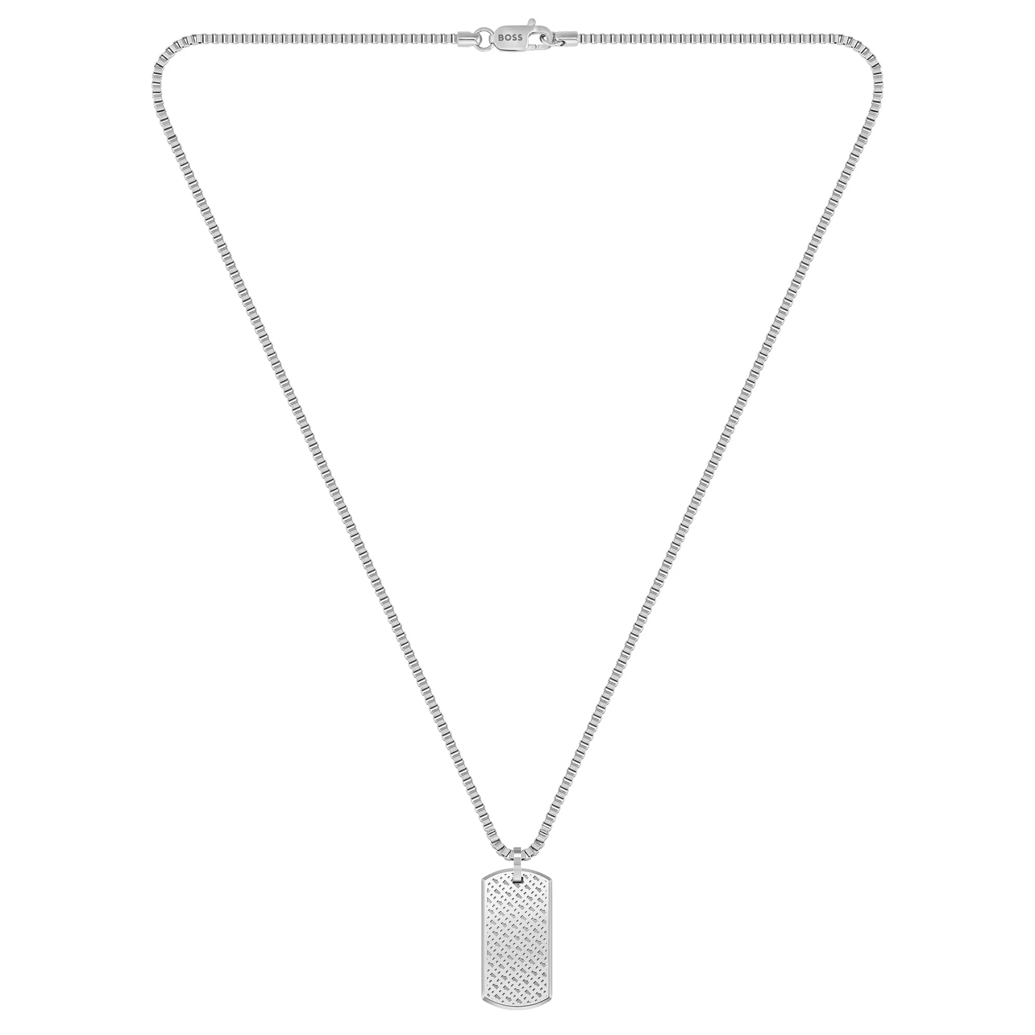 Hugo Boss Jewellery Stainless Steel Men's Pendant with Chain Necklace - 1580575