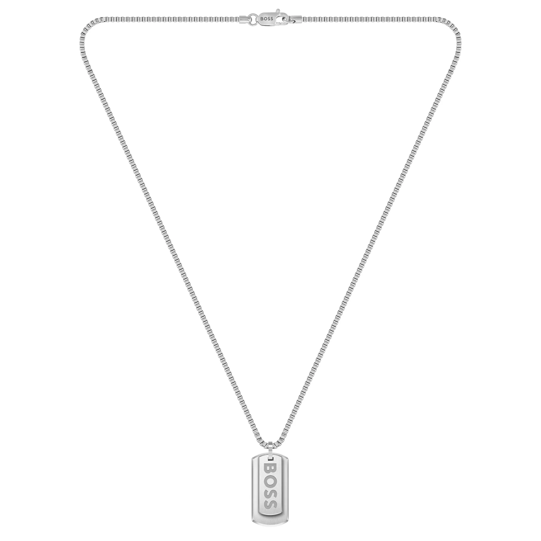 Hugo Boss Jewellery Stainless Steel Men's Pendant with Chain Necklace - 1580575