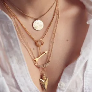 Irregular Triangle Pendant Layered Necklace