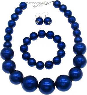 JNF Chunky Big Pearl Necklace for Women Faux Pearls Necklace set Large Beaded Pearl Collar Choker Necklaces Christmas Jewelry
