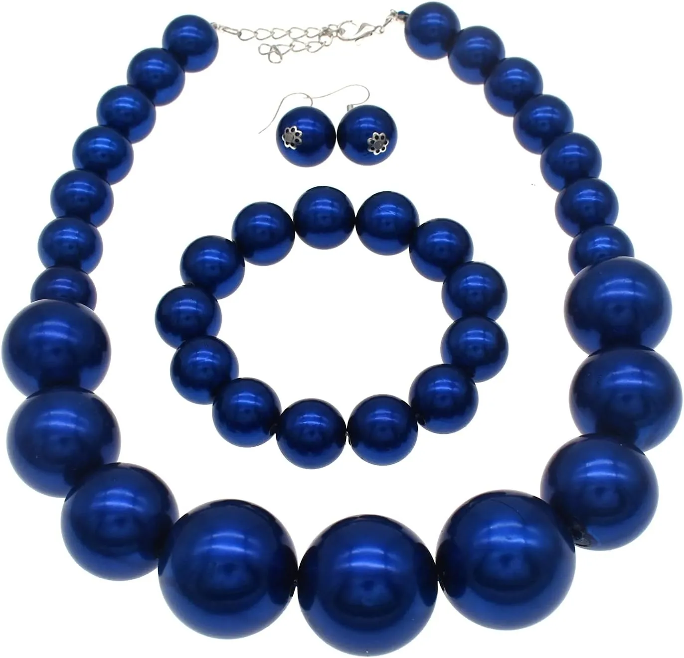 JNF Chunky Big Pearl Necklace for Women Faux Pearls Necklace set Large Beaded Pearl Collar Choker Necklaces Christmas Jewelry
