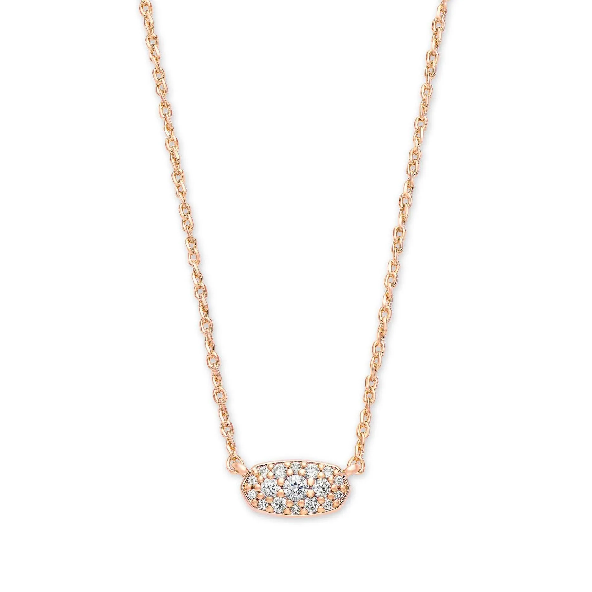 Kendra Scott Grayson Pendant Necklace in White Crystal, Rose Gold-Plated