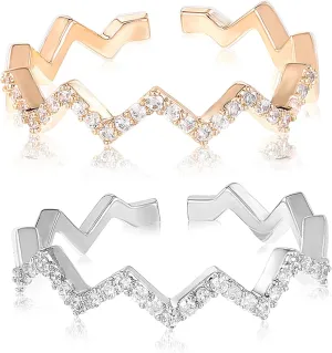 KESYOO 2Pcs Adjustable Rings for Women Stylish Finger Rings and present for Fashion Lovers Lightweight and Comfortable Daily Wear Jewelry