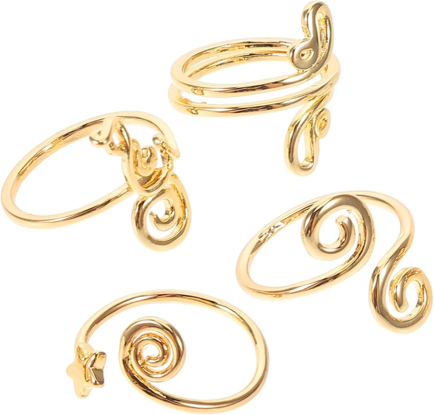 KESYOO 4pcs Adjustable Toe Rings for Women with Zircon Open Tail Ring Set Foot Jewelry Ideal for Summer Beach and Casual Wear Jewelry Set for Women