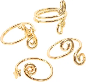 KESYOO 4pcs Adjustable Toe Rings for Women with Zircon Open Tail Ring Set Foot Jewelry Ideal for Summer Beach and Casual Wear Jewelry Set for Women