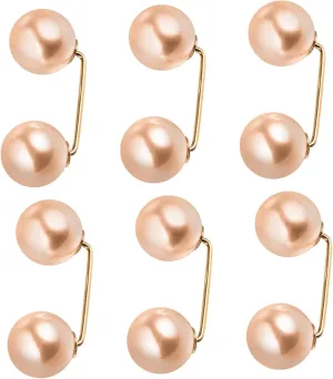 KESYOO Silver Brooches for Women 6 Pack Faux Pearl Brooch Pins Button Safety Pin
