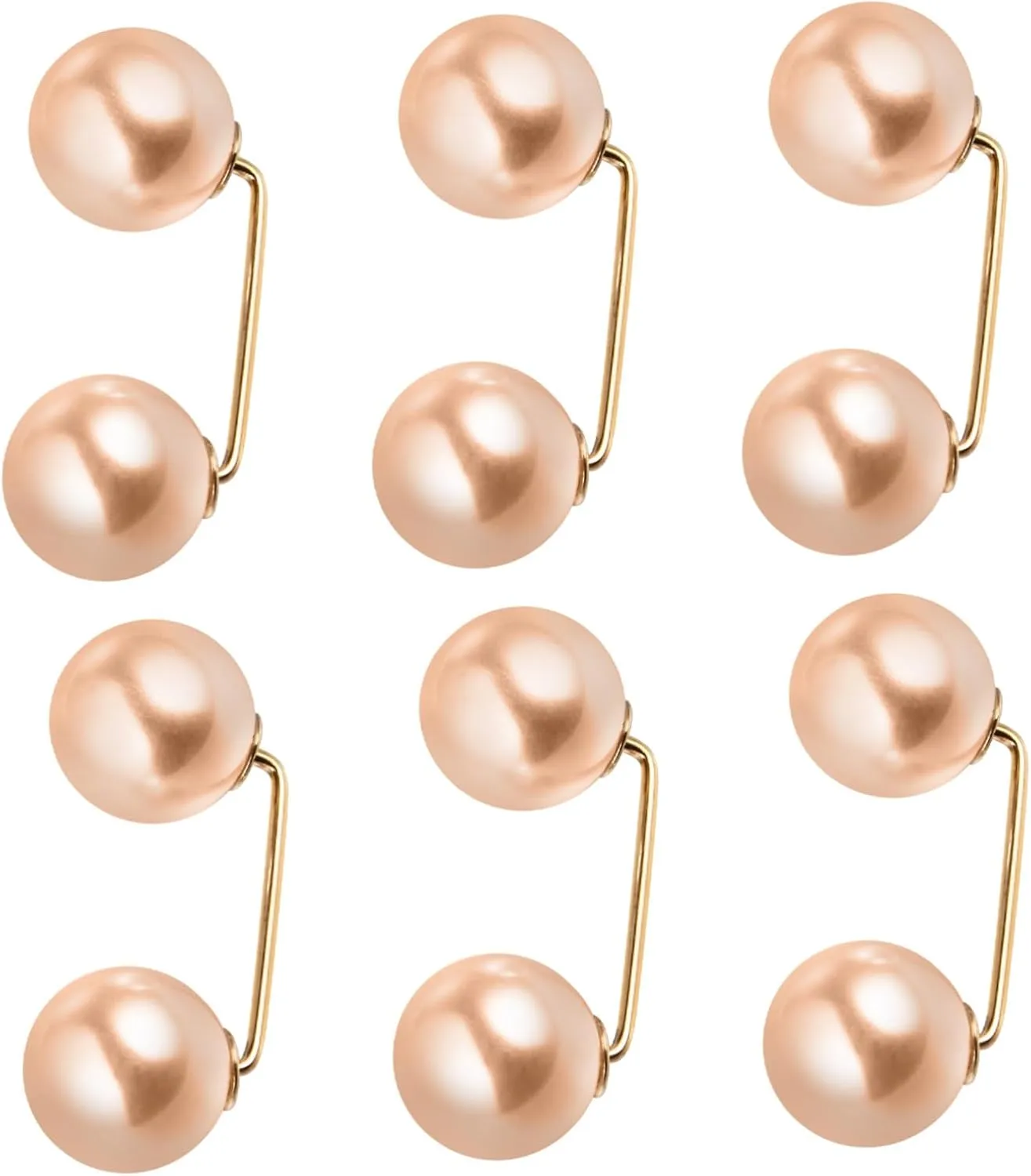 KESYOO Silver Brooches for Women 6 Pack Faux Pearl Brooch Pins Button Safety Pin