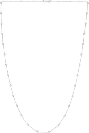 La Joya 1/2-2 CT. TW. Diamond Station Layering Necklaces | 925 Sterling Silver | 36 & 20 Inch Women's Gorgeous Diamond Jewelry