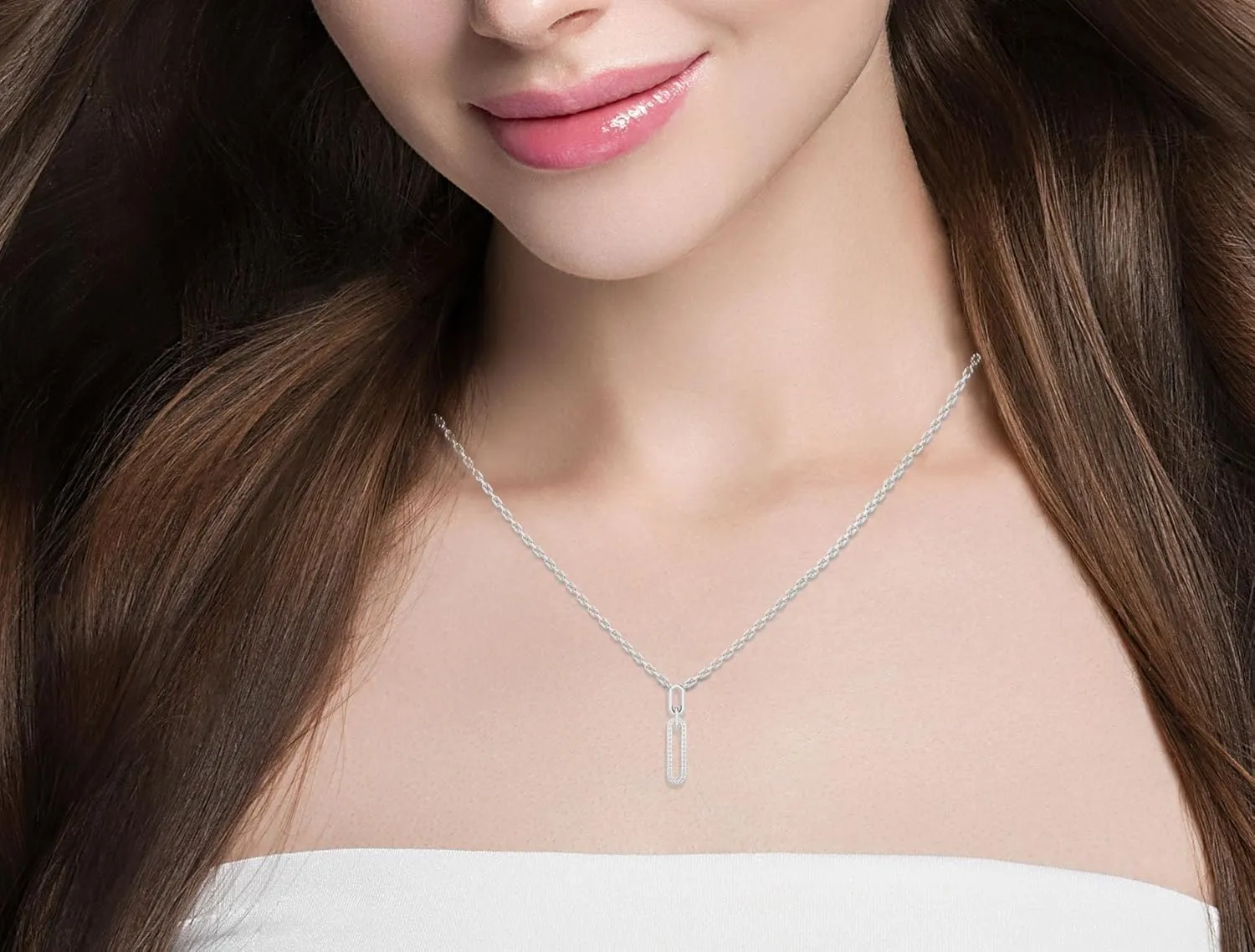 Lab Grown Diamond Fashion Pendant Necklace for Women, 1/10-1/2 CT, Love Couples Wedding Gift For Her