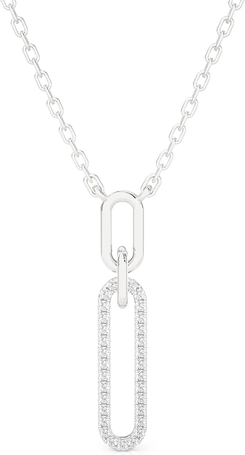Lab Grown Diamond Fashion Pendant Necklace for Women, 1/10-1/2 CT, Love Couples Wedding Gift For Her