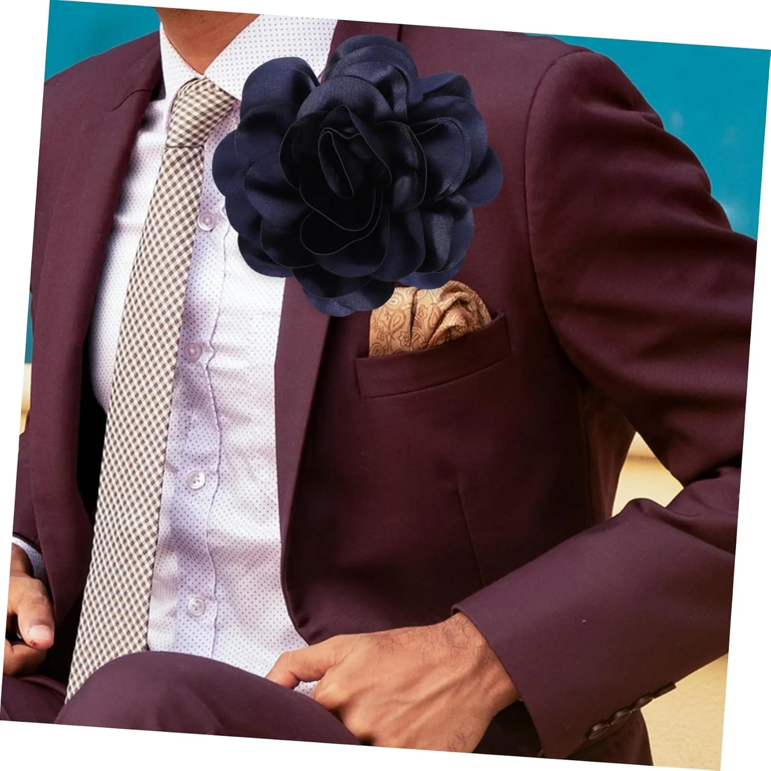 Large Flower Brooch Pin for Women Handmade Floral Lapel Decoration Elegant Fabric Accessory for Parties