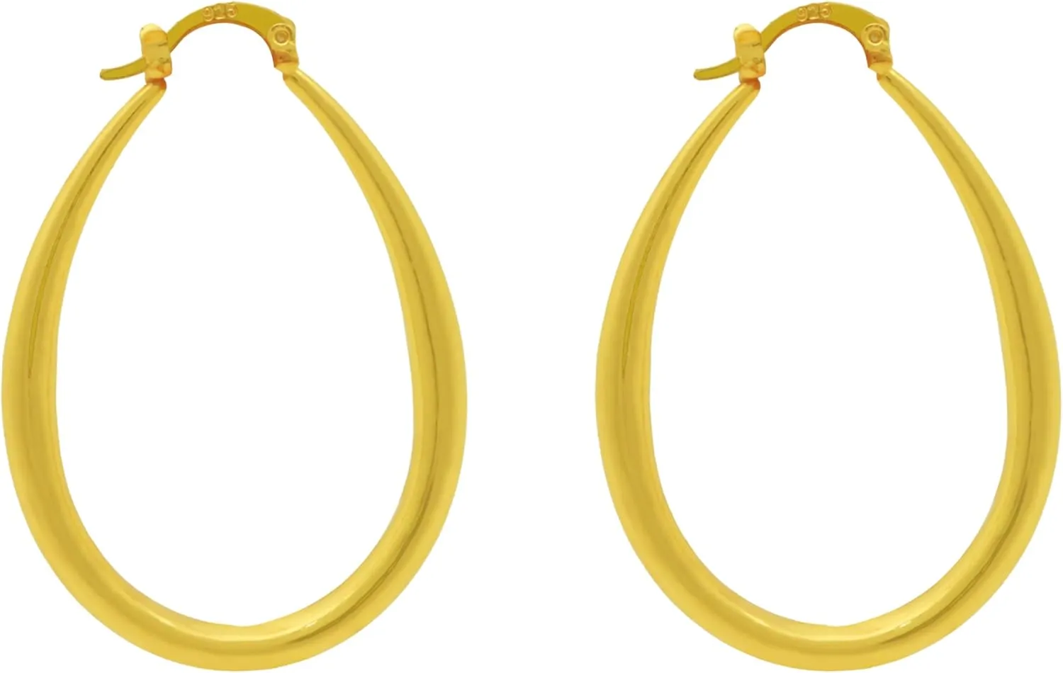 Large Oval Gold Hoop Earrings For Women Chunky 18k Gold Plated Earrings Trendy Fashion Thick Hoop Earrings Elegant Big Statement Hoop Earrings Minimalist For Women Prom Birthday Party Jewelry