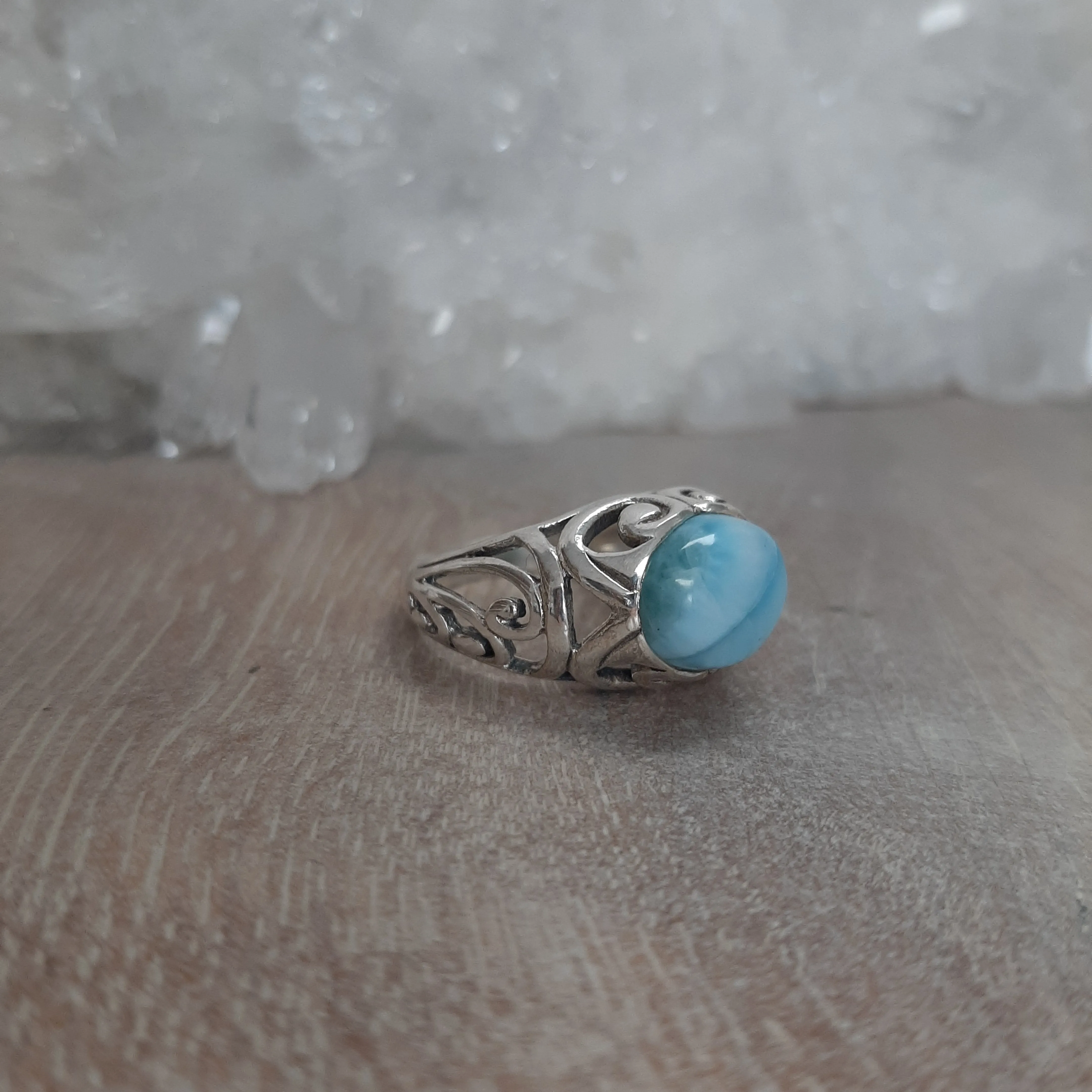 Larimar Decorative Oval Ring