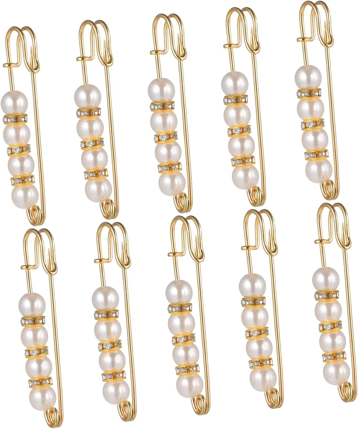 LIFKOME 10pcs Pearl Pin Delicate Brooches Bag Lapel Pin for Women Jewelry Breastpins Jeans Diy Accessory