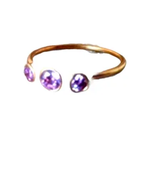 Light pink ring,Tree pink gemstone ring, bezel set band, gold ring, stacking ring, birthstone ring, rose quartz ring,