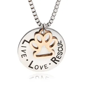 Live Love Rescue Cat Paw Necklace