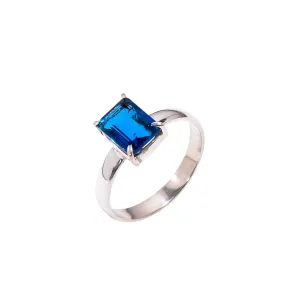 London Blue Topaz Natural Gemstone Ring, 925 Sterling Silver Statement Ring For Women, Handcrafted Rings, Gemstone Christmas Promise Ring, Oval Shape Gemstone Rings, (Ring Size US 8)