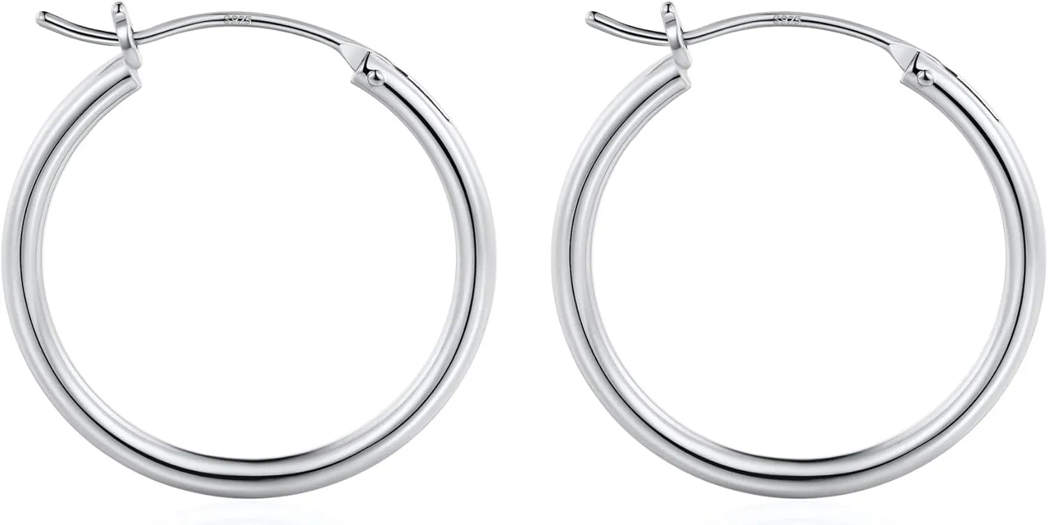 M MOOHAM Gold Hoop Earrings for Women - Hypoallergenic 14K Real Gold 925 Sterling Silver Post Sensitive Ears Nickel Free Hoops Earrings Set for Women Jewelry Lightweight 13-60mm